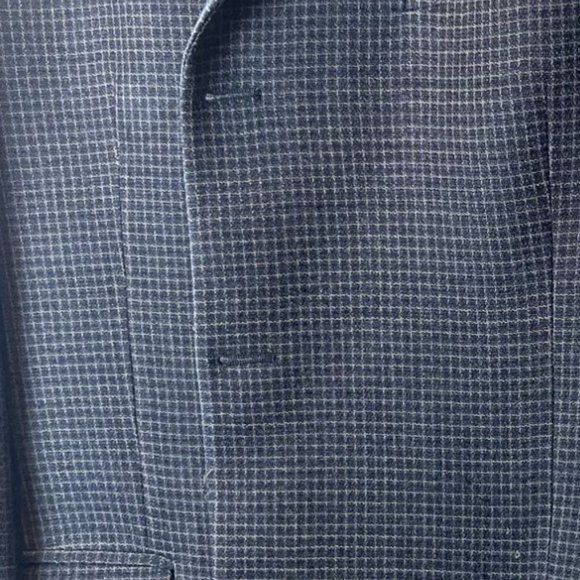 Joseph Abboud Mens 100% Wool Suit Blazer Coat Long Sleeve Check Gray Size 44R - Picture 3 of 7